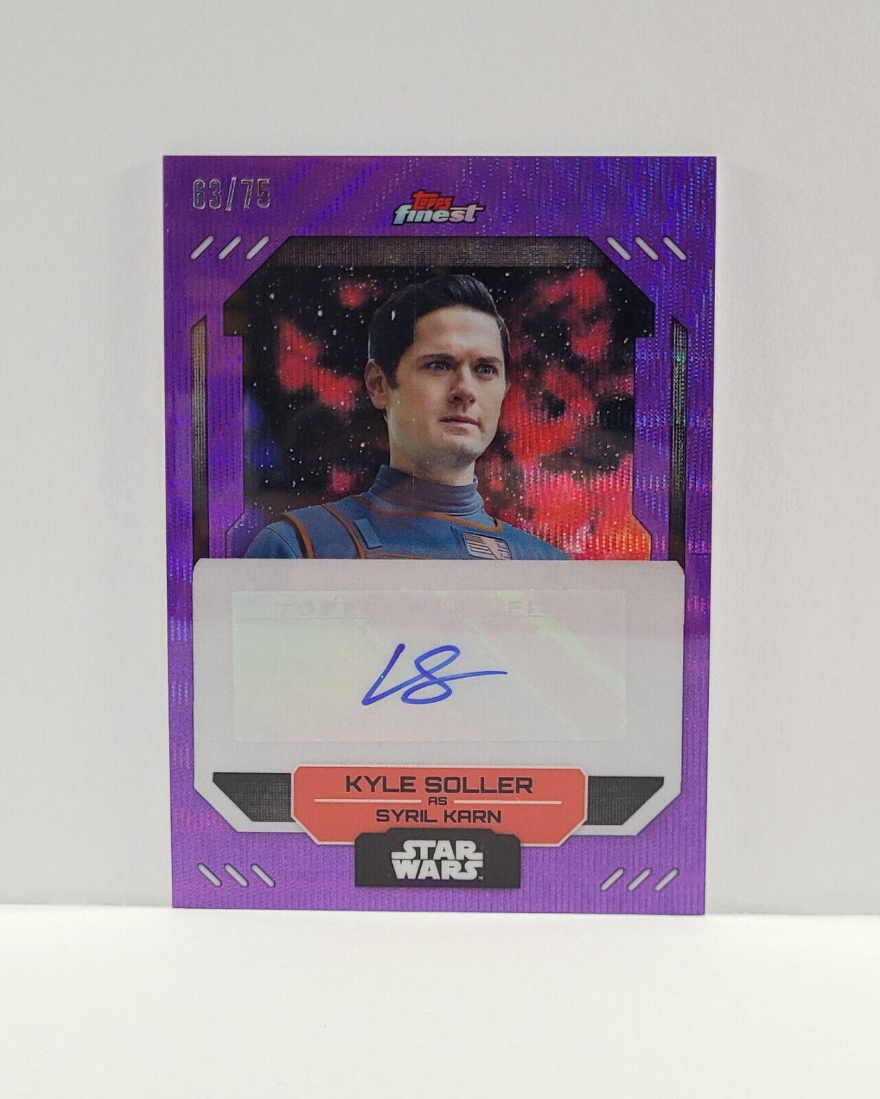 2023 Topps Star Wars Finest Kyle Soller as Syril Karn /75 Purple Wave