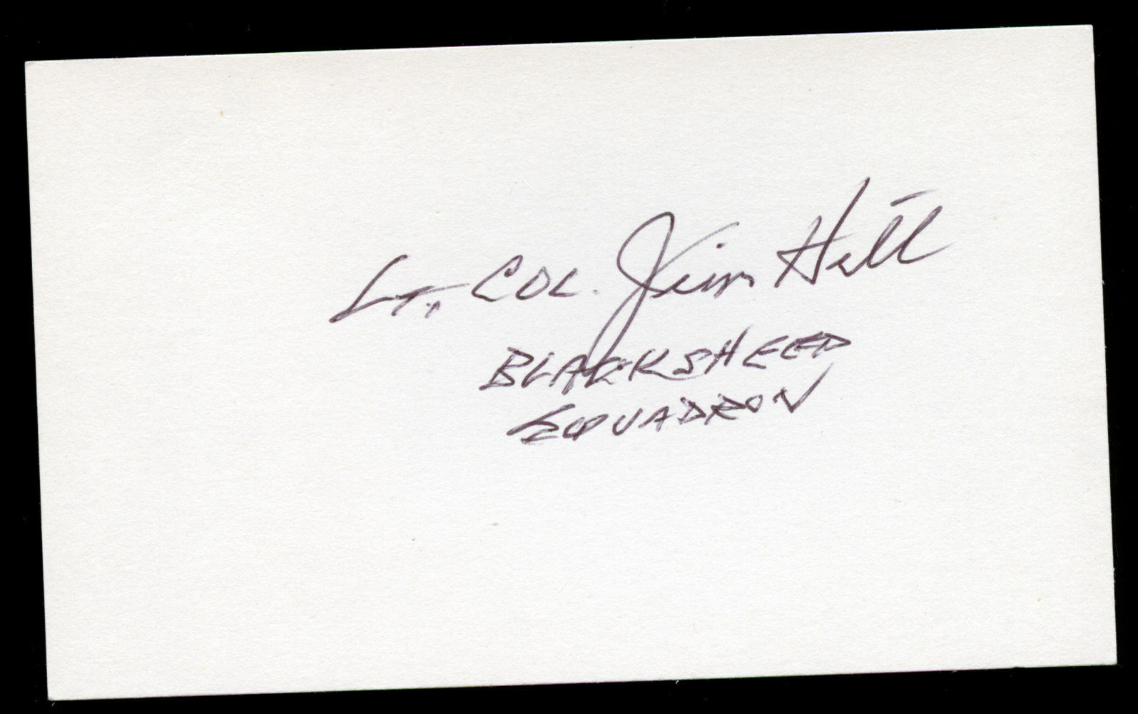 James Jim Hill signed autograph 3x5 index card Black Sheep Squadron W117