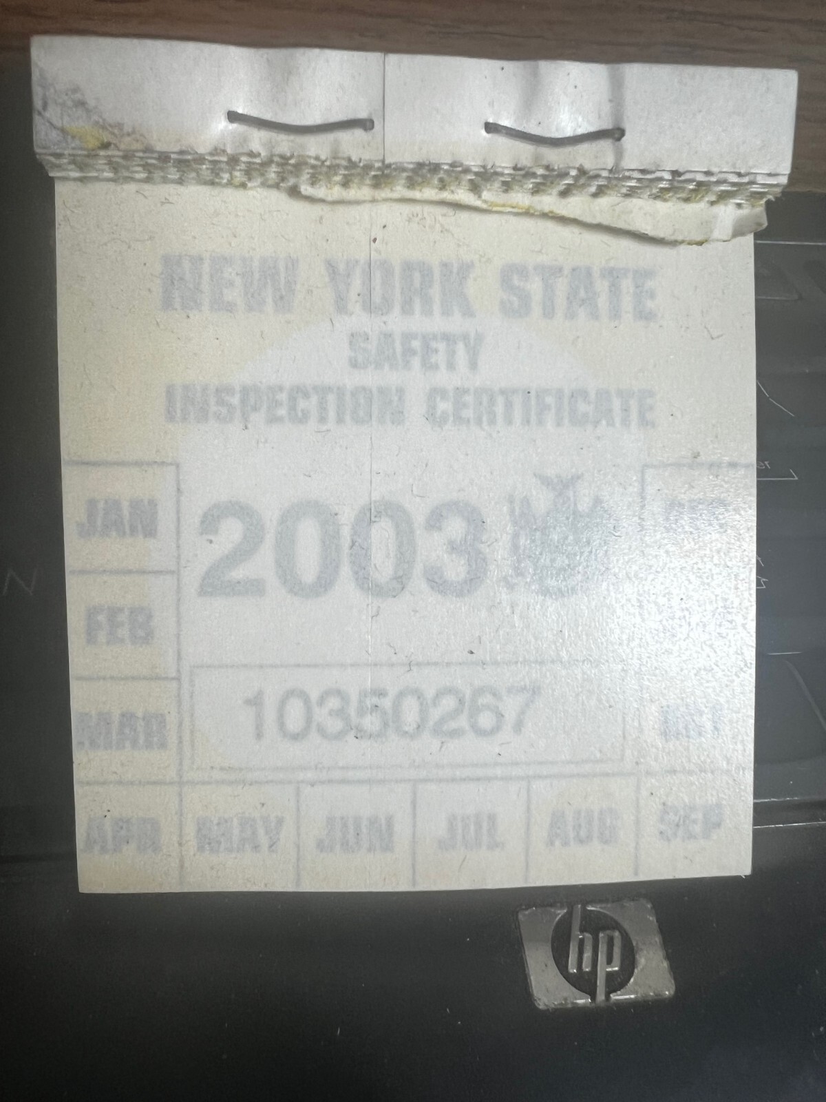 ORIGINAL NYS , NY State Inspection Sticker 2003 ORIGINAL NYS , NY State Inspection Sticker 2003
