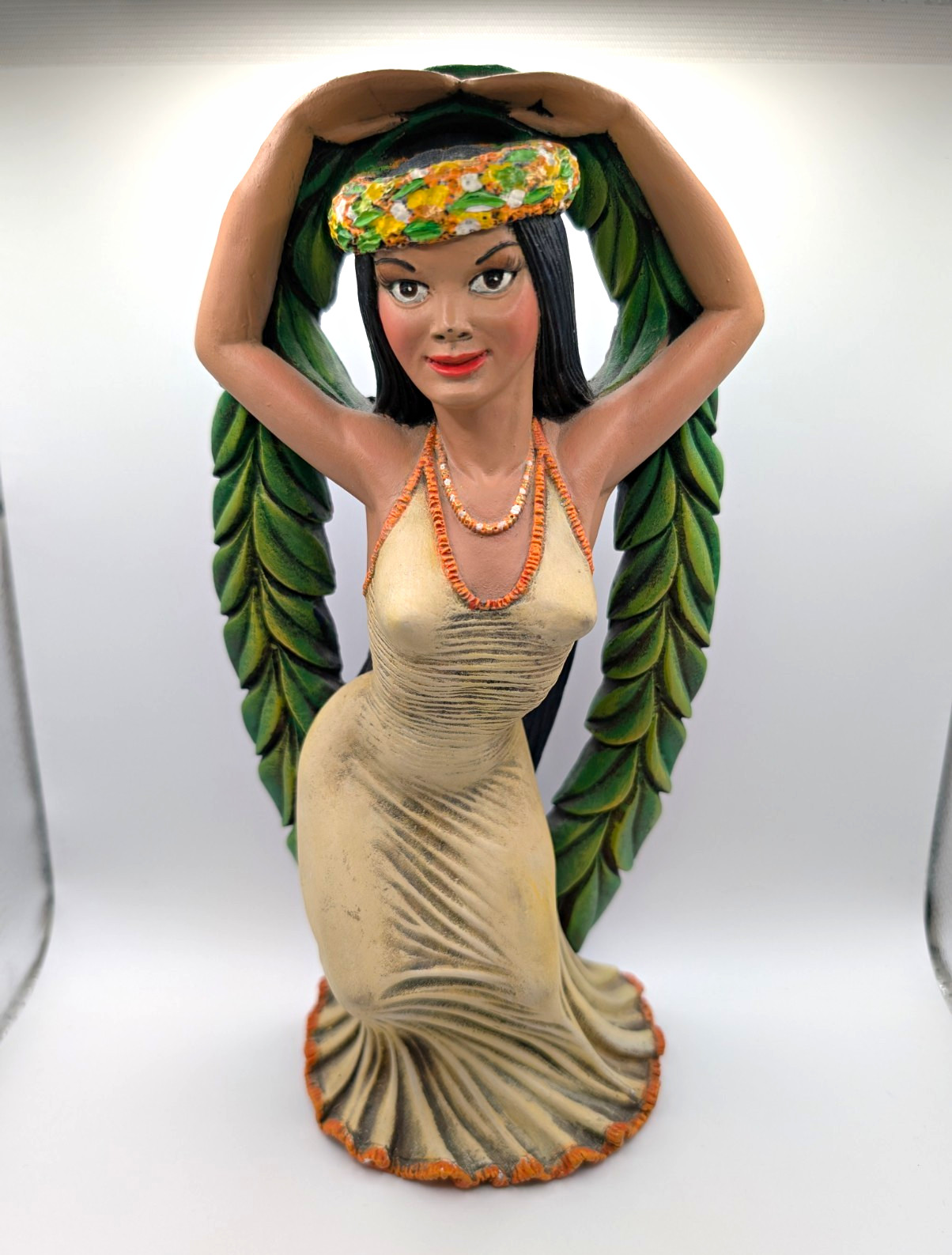 VTG 1950s Tropical Hula Girl Chalkware Figurine Hawaiian Tiki Decor Statue VTG 1950s Tropical Hula Girl Chalkware Figurine Hawaiian Tiki Decor Statue