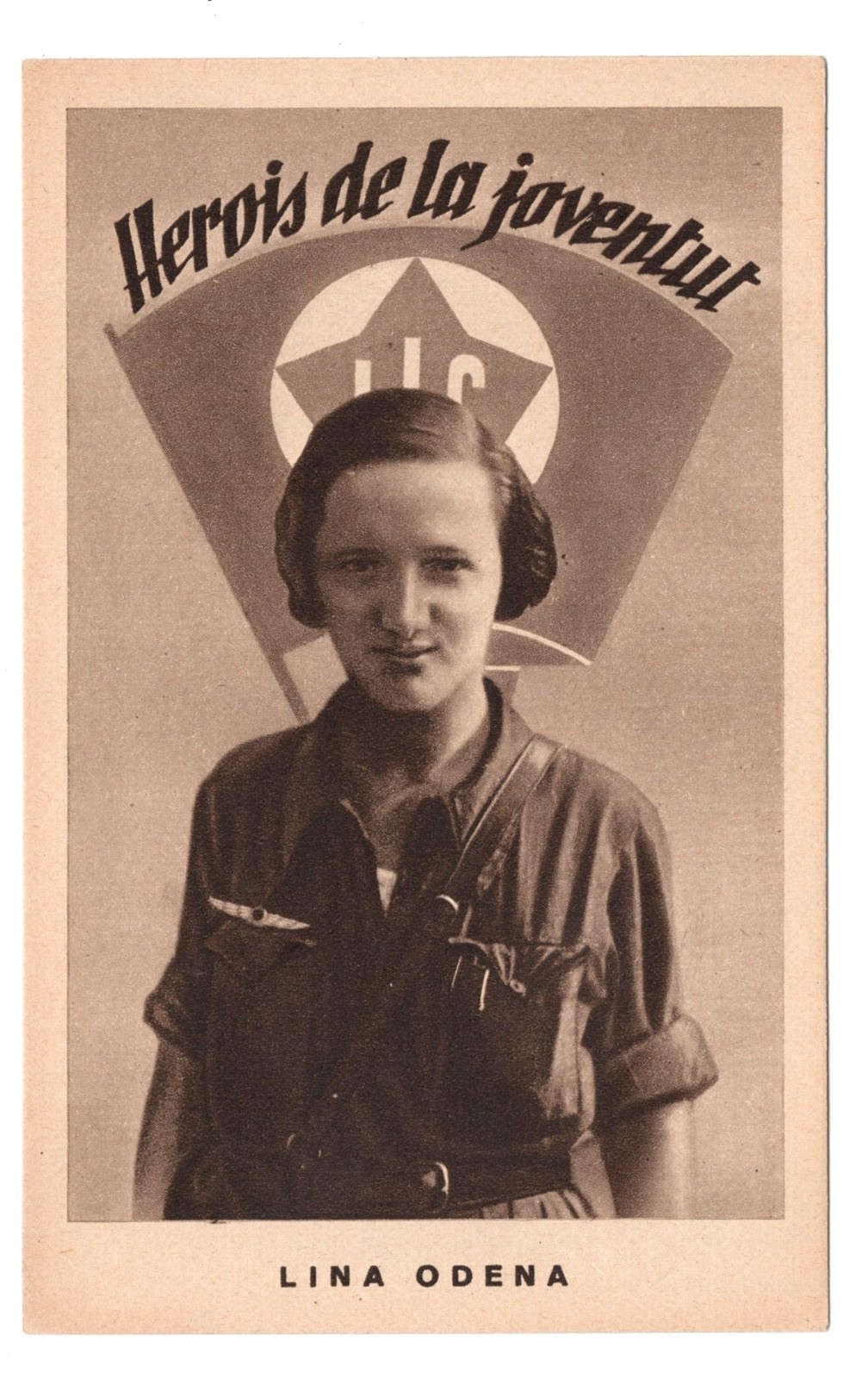 SPAIN SPANISH CIVIL WAR PROPAGANDA CARD REPUBLICAN MARTYR LENA ODENA 