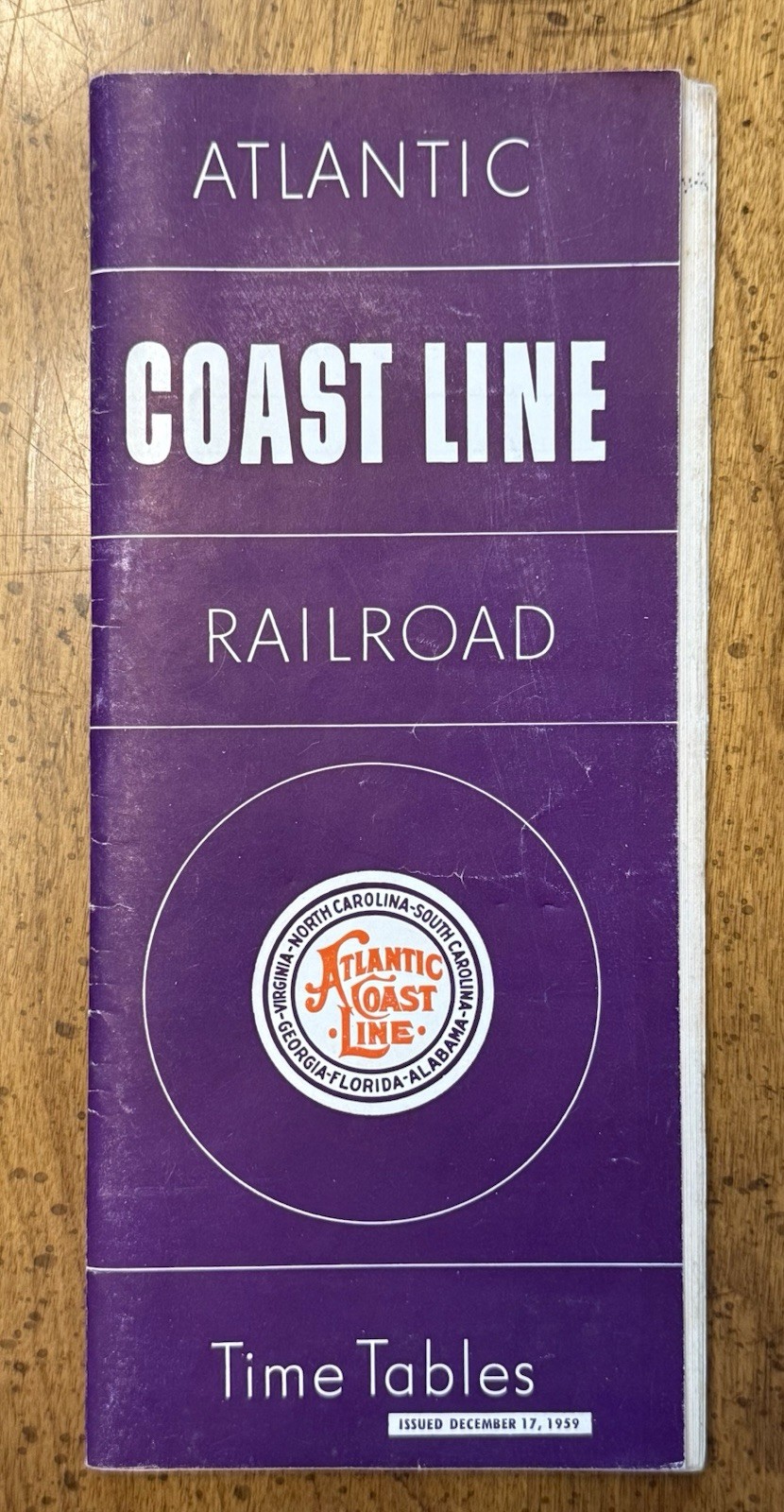VINTAGE December 1959 Atlantic Coast Line Railroad Timetables VINTAGE December 1959 Atlantic Coast Line Railroad Timetables