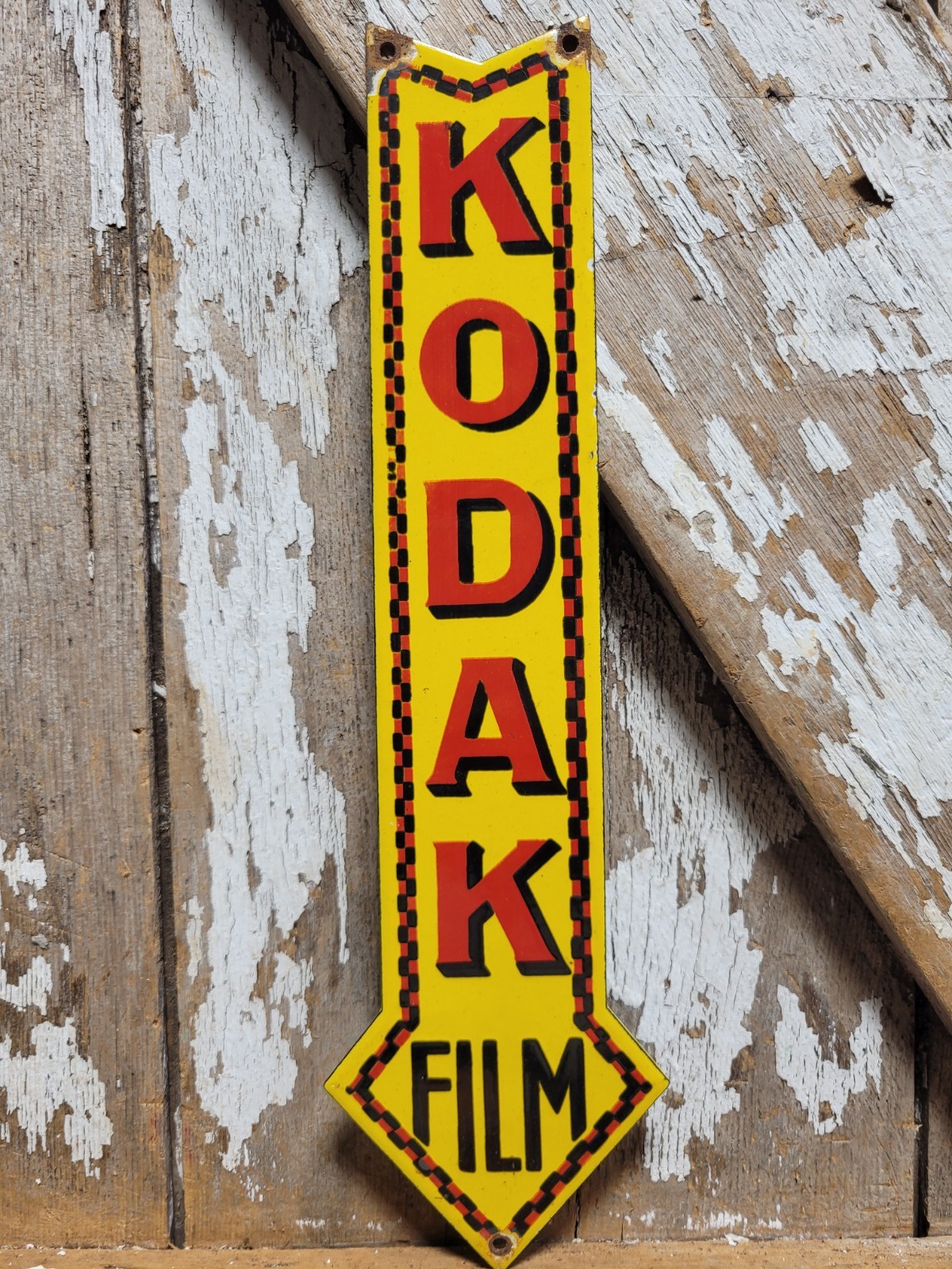 VINTAGE KODAK PORCELAIN SIGN OLD CAMERA FILM PHOTOGRAPHY PHOTO EQUIPMENT ARROW