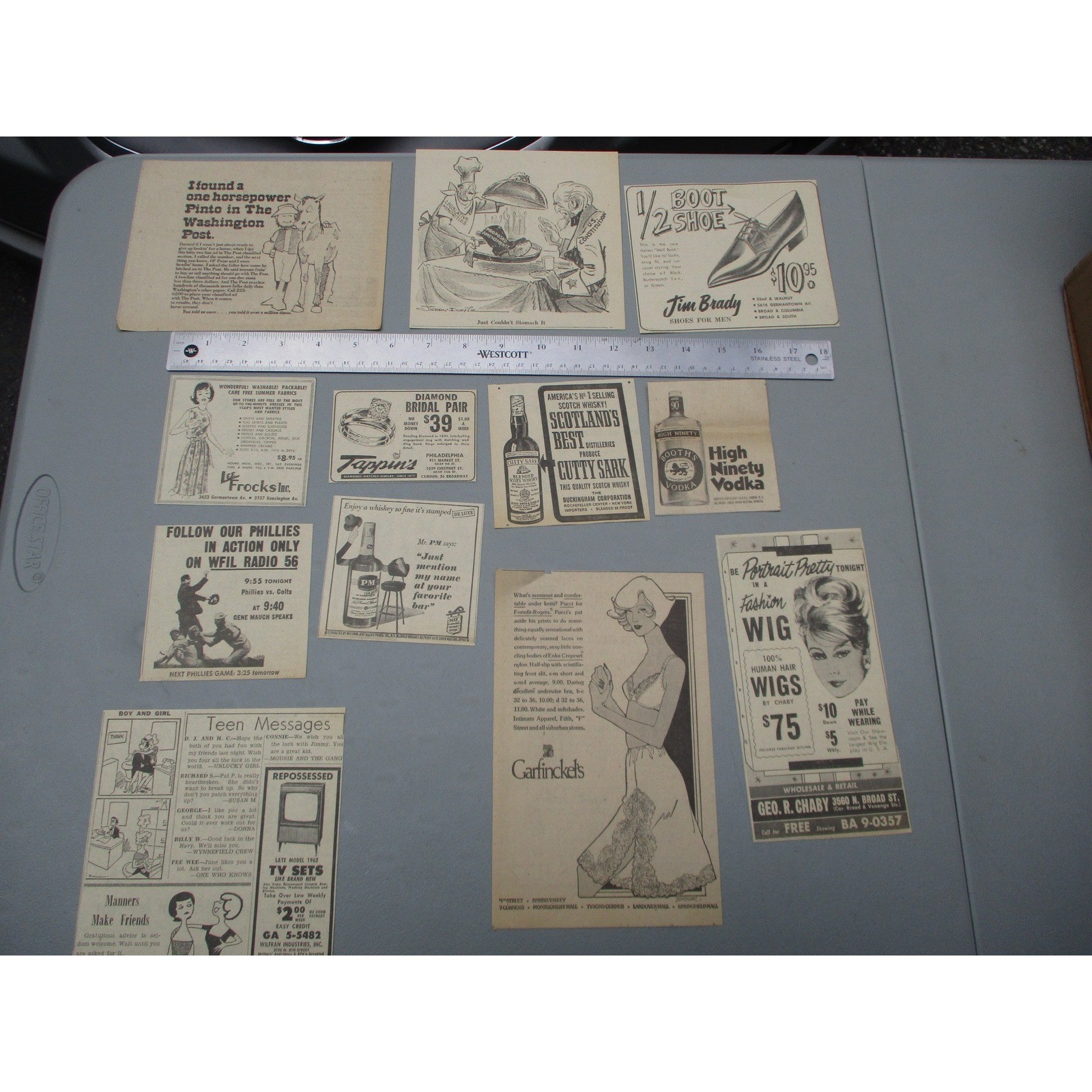 Vintage 1960s 1970s Newspaper Clippings Ads Ephemera Lot 70-100 clippings