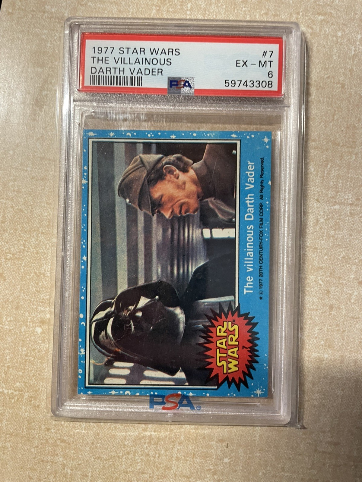 Darth Vader 1977 Star Wars 7 The Villainous Darth Vader Rookie Card RC PSA 6 Darth Vader 1977 Star Wars 7 The Villainous Darth Vader Rookie Card RC PSA 6
