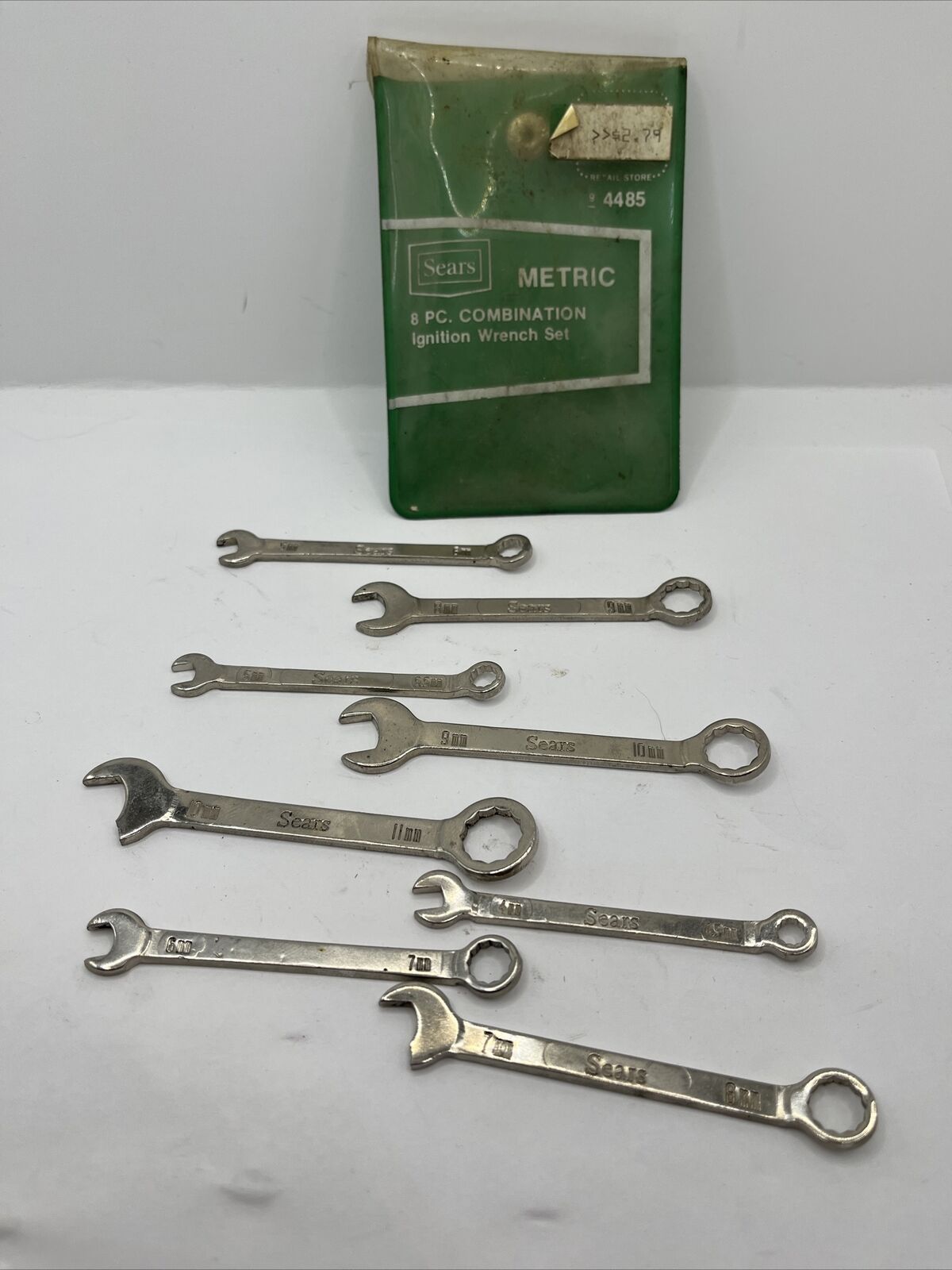 RARE Sears Craftsman 9 4485 Metric Combination Ignition Wrench Set 8Piece