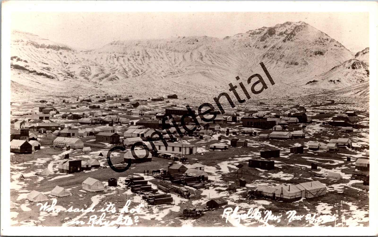 Real Photo Bird's Eye View Gold Rush Ghost Town Of Rhyolite Nevada NV RPPC Y492 Real Photo Bird's Eye View Gold Rush Ghost Town Of Rhyolite Nevada NV RPPC Y492