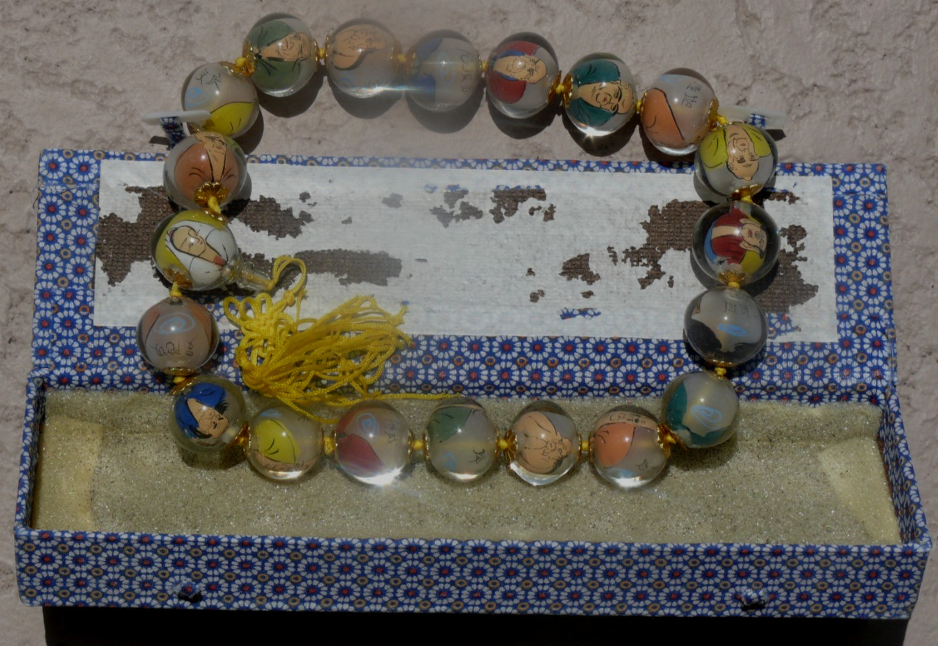 Vtg Chinese Glass Beads Reverse Painted Vtg Chinese Glass Beads Reverse Painted
