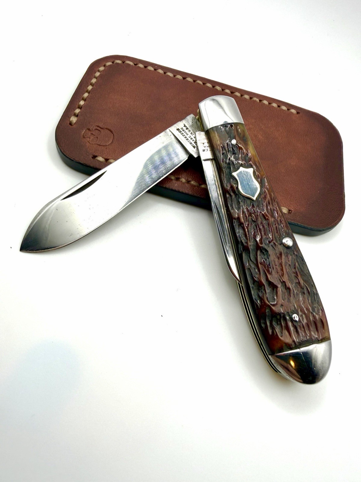 Winchester Swell End Jack Knife Beautiful Roger’s Bone 1930s Winchester Swell End Jack Knife Beautiful Roger’s Bone 1930s