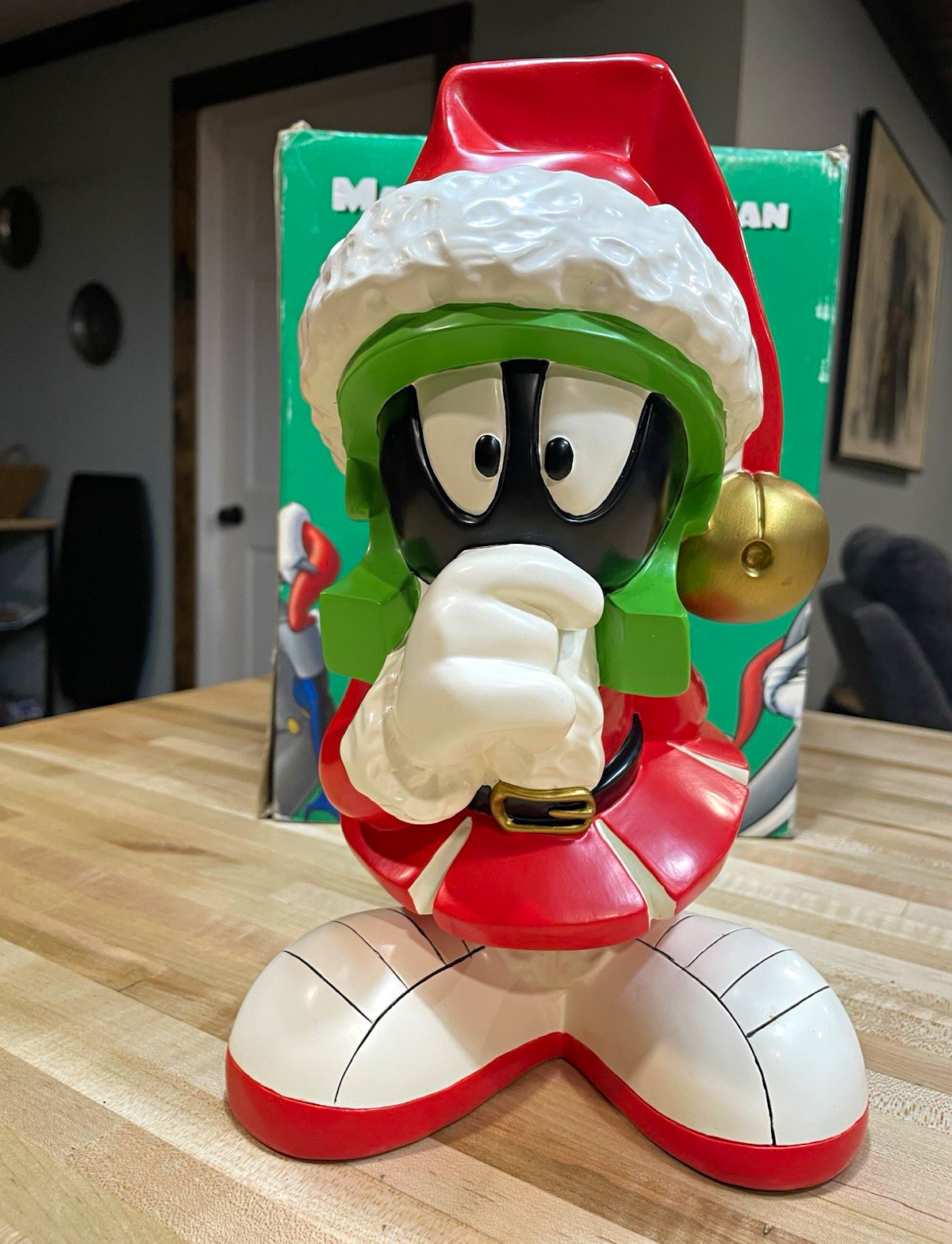 Rare Vintage Marvin the Martian Looney Tunes Santa Figurine w/ Box Rare Vintage Marvin the Martian Looney Tunes Santa Figurine w/ Box