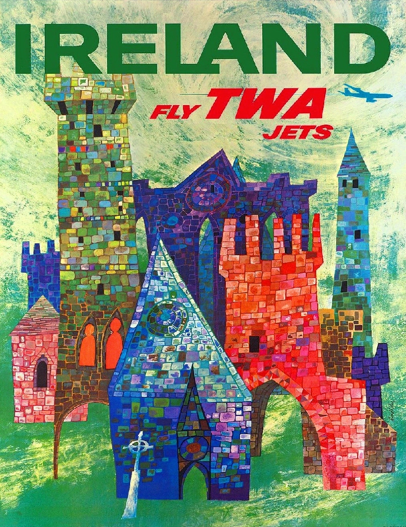Ireland by Clipper British Isles Irish Travel Advertisement Poster Picture Print