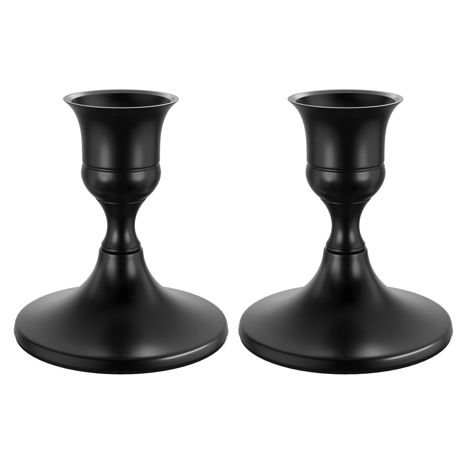 Elegant Black Taper Candle Holders for Home Decor, Set of 2 Elegant Black Taper Candle Holders for Home Decor, Set of 2