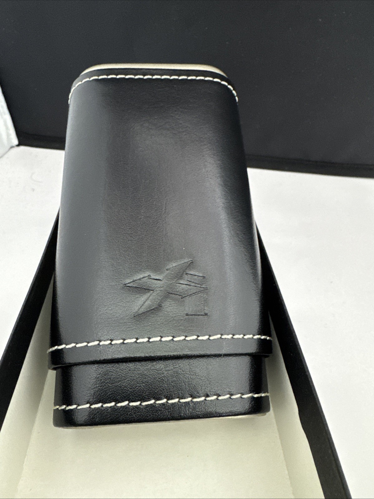 Xikar Envoy Leather Three Cigar Case - Cedar Lined - Black - New