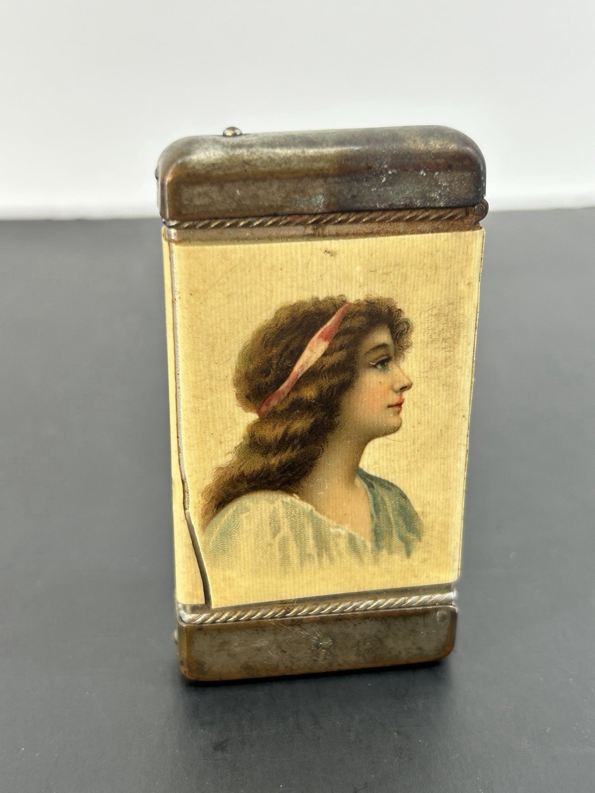 Antique Celluloid Advertising Match Safe Antique Celluloid Advertising Match Safe