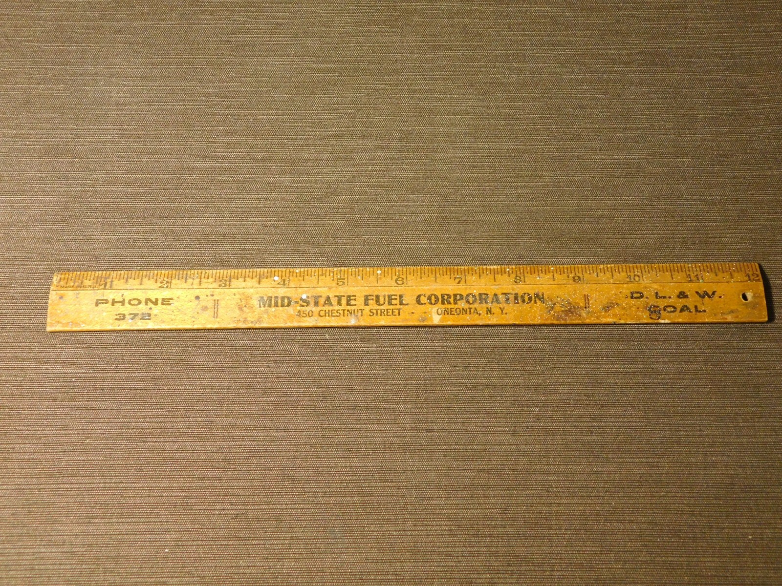 VINTAGE MID STATE FUEL CORP ONEONTA NY D L & W COAL WOOD RULER VINTAGE MID STATE FUEL CORP ONEONTA NY D L & W COAL WOOD RULER