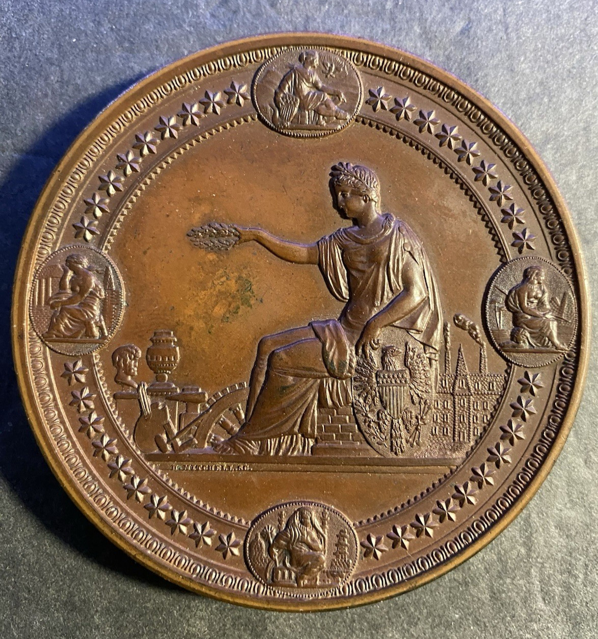 Large U.S. 1876 Centennial Exposition Philadelphia Award Medal 76 MM, 285.0 Gm Large U.S. 1876 Centennial Exposition Philadelphia Award Medal 76 MM, 285.0 Gm
