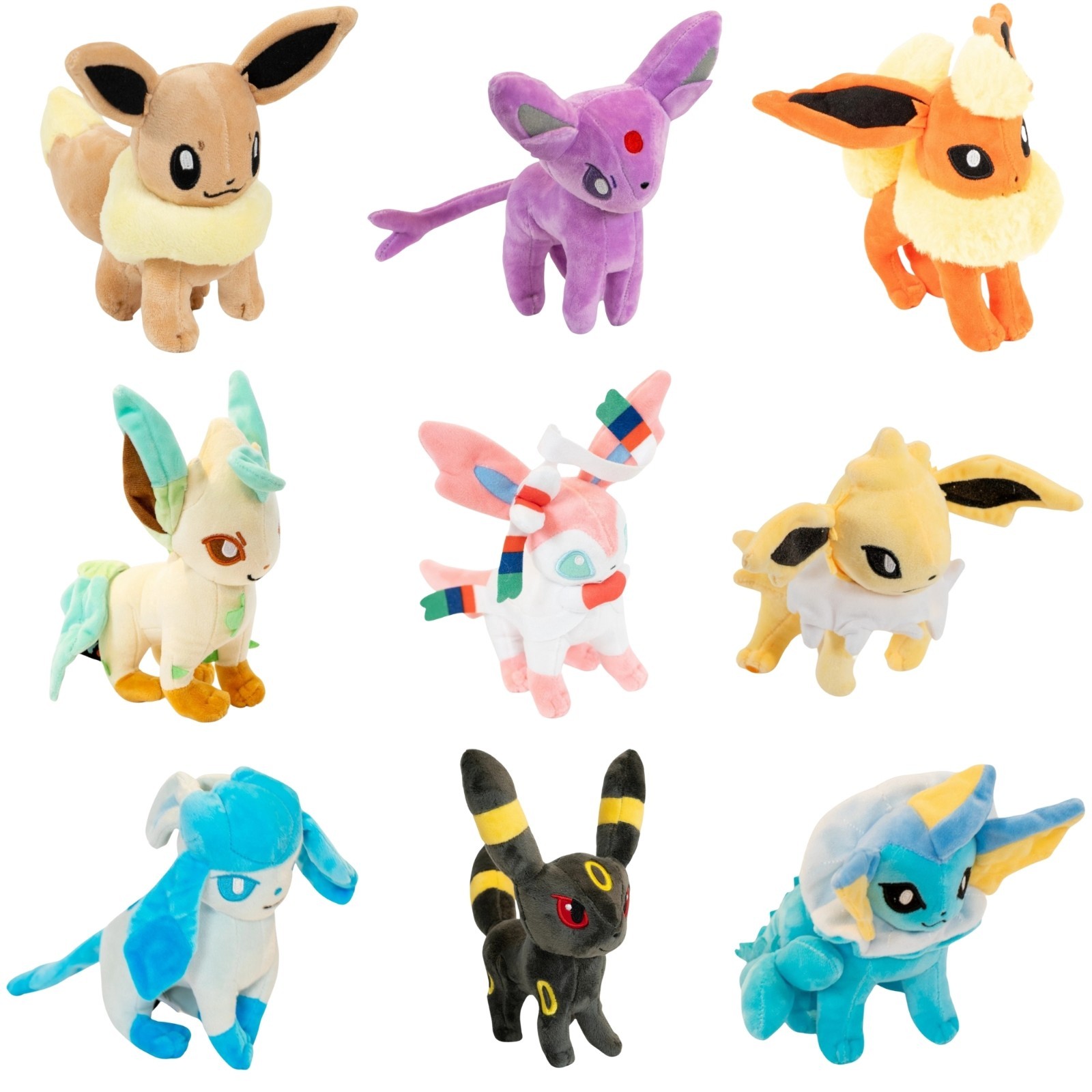 Pokemon Eevee Eeveelution Plush 9pcs Bundle Set Evolution Characters Collection Pokemon Eevee Eeveelution Plush 9pcs Bundle Set Evolution Characters Collection