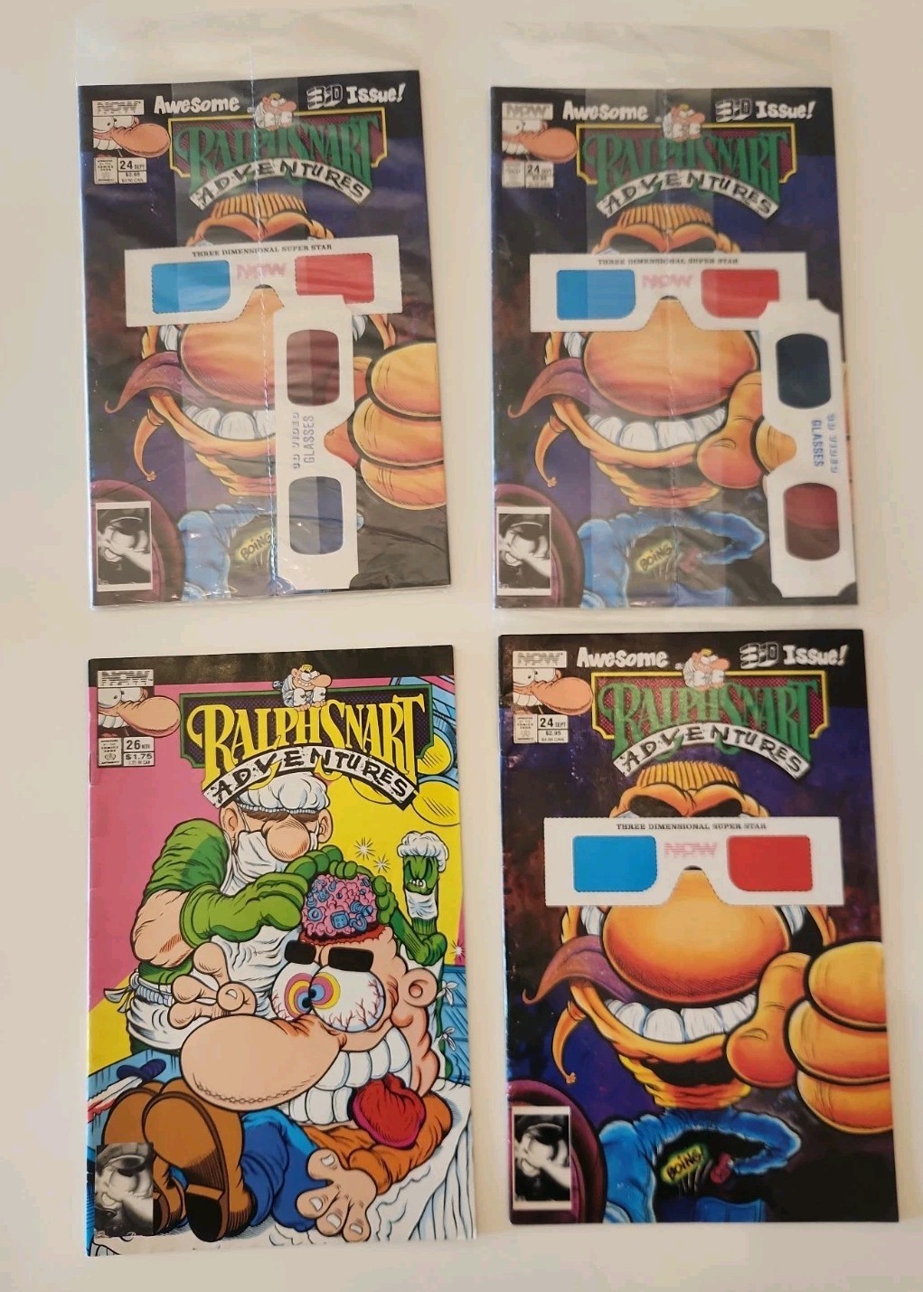 Ralph Snart Adventures #24 x3 (2 Sealed w/ 3-D Glasses) & #26 Comic Lot NOW Comi Ralph Snart Adventures #24 x3 (2 Sealed w/ 3-D Glasses) & #26 Comic Lot NOW Comi