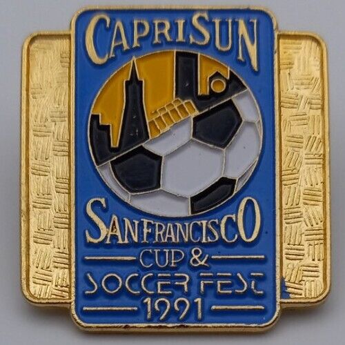 Vintage Capri Sun San Francisco CA Cup Soccer Fest Lapel Pin Advertising 1991