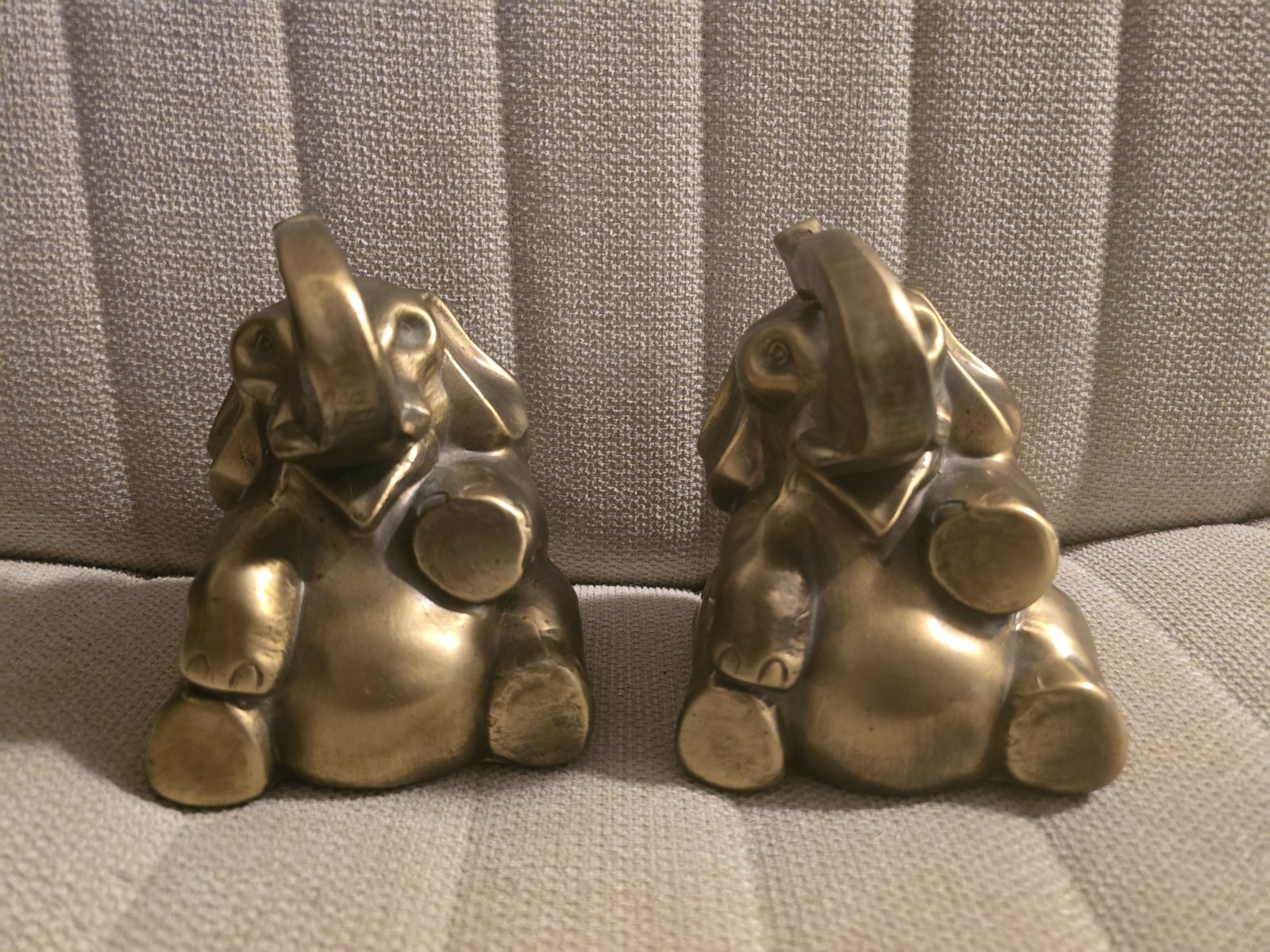 Beautiful Vintage Set Of Brass Elephant Bookends Beautiful Vintage Set Of Brass Elephant Bookends