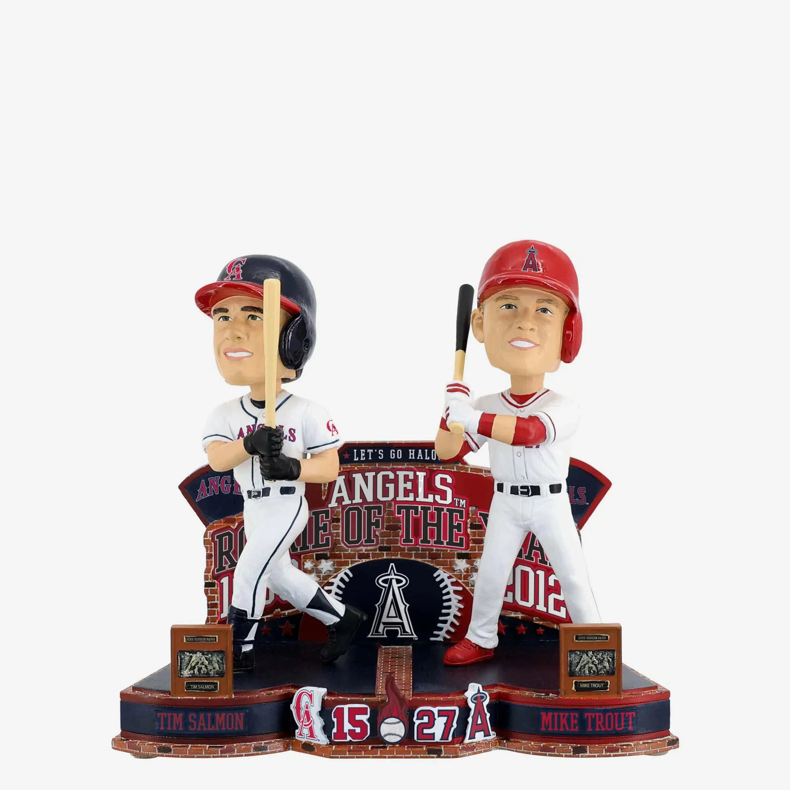 Tim Salmon Mike Trout Los Angeles Angels Rookie Of The Year Then Now Bobblehead Tim Salmon Mike Trout Los Angeles Angels Rookie Of The Year Then Now Bobblehead