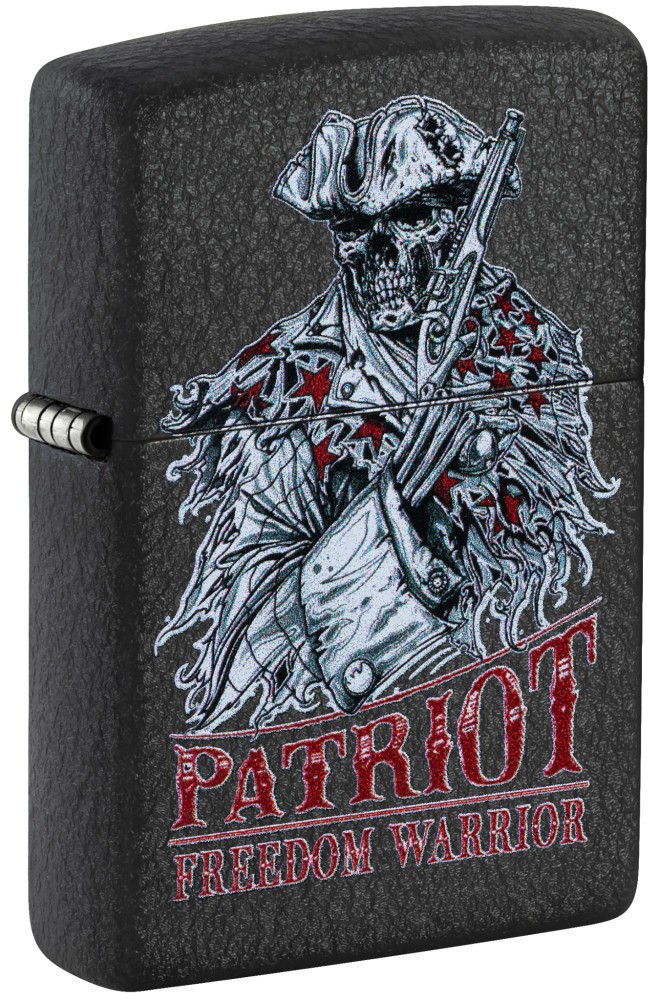 Zippo Freedom Warrior Design Black Crackle® Windproof Lighter, 47285 Zippo Freedom Warrior Design Black Crackle® Windproof Lighter, 47285