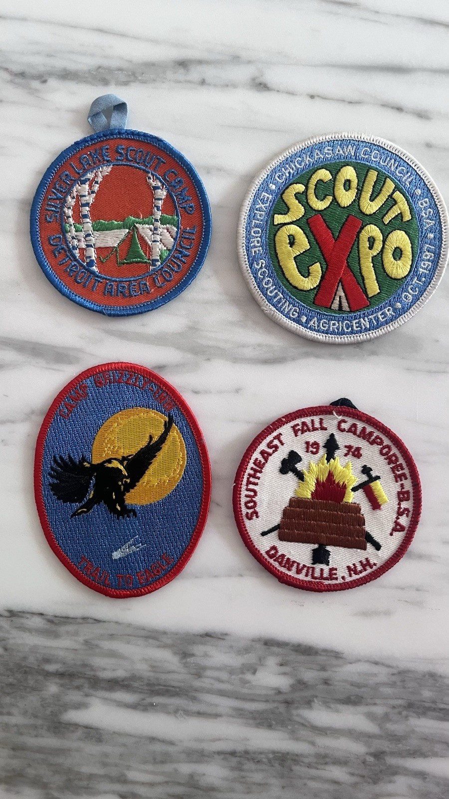 Vintage Boy Scout Patch Lot of 4 BSA Camporee Scout Expo 1976 1981 Camp Grizzly Vintage Boy Scout Patch Lot of 4 BSA Camporee Scout Expo 1976 1981 Camp Grizzly