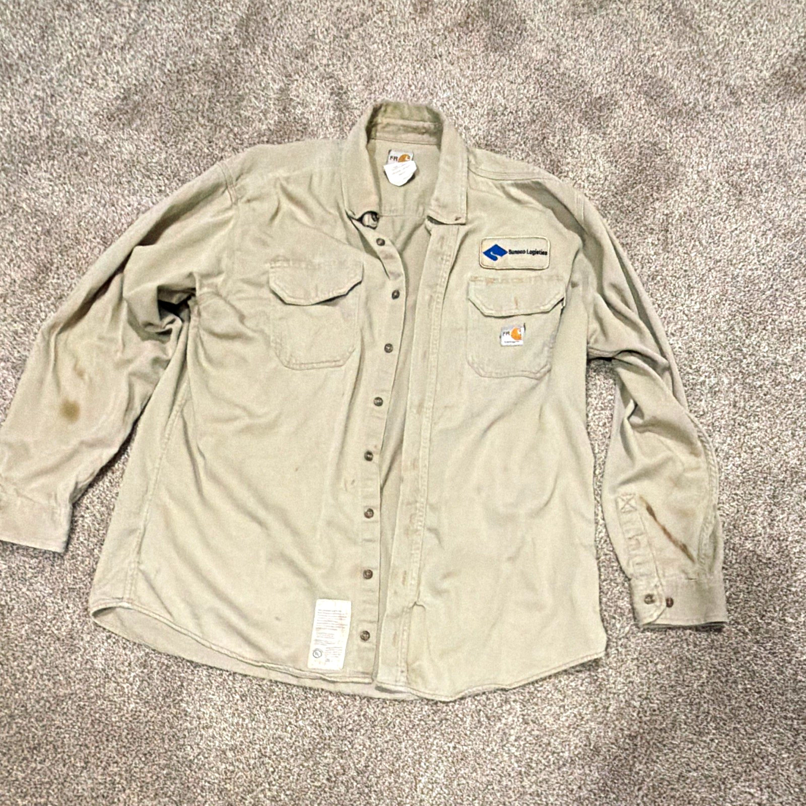 Vintage Sunoco Logistics FR Work Shirt XL Flame Resistant Oil Gas Pipeline