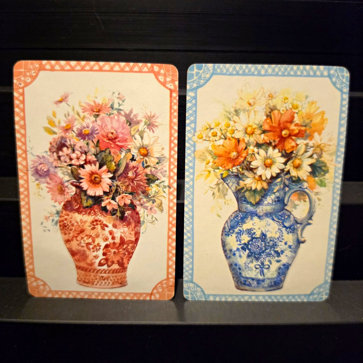 Vintage 1960s Hallmark Single Swap Playing Cards Companion Pair - Floral Bouquet Vintage 1960s Hallmark Single Swap Playing Cards Companion Pair - Floral Bouquet