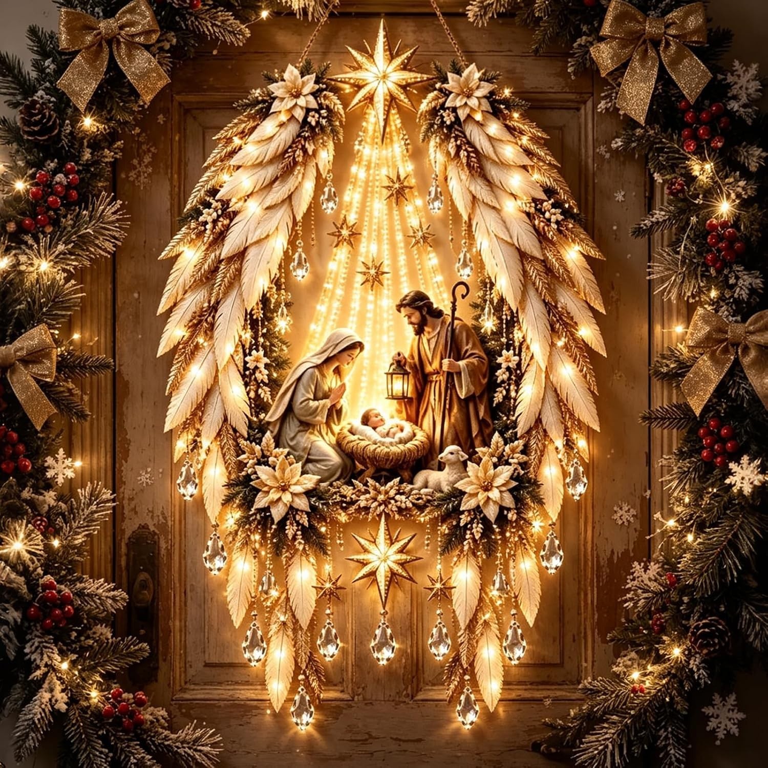 Lighted Nativity Wall Decor, Bethlehem Star of Faith,2026 New LED Christmas Wall Lighted Nativity Wall Decor, Bethlehem Star of Faith,2026 New LED Christmas Wall