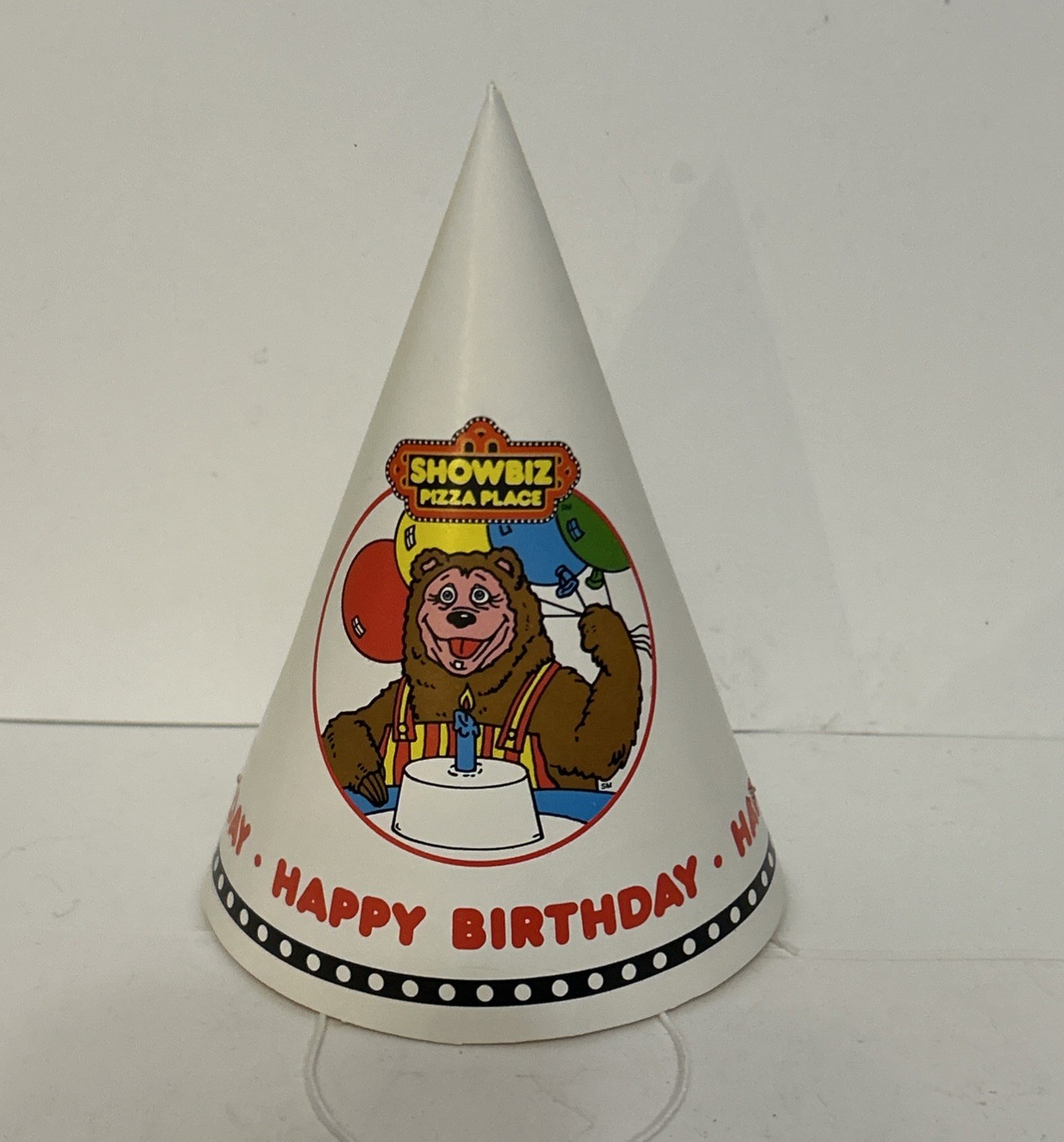 Showbiz Pizza Place BILLY BOB Paper Birthday Hat Rare Find Vintage 1980’s