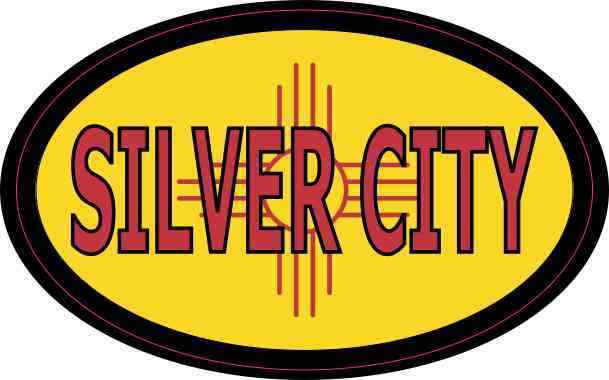 4 x 2.5 Oval New Mexico Flag Silver City Sticker Car Truck Vehicle Bumper Decal