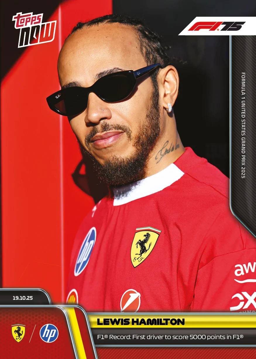 2025 TOPPS NOW LEWIS HAMILTON CARD #70 FIRST TO ACHIEVE 5,000 FORMULA 1 POINTS 2025 TOPPS NOW LEWIS HAMILTON CARD #70 FIRST TO ACHIEVE 5,000 FORMULA 1 POINTS