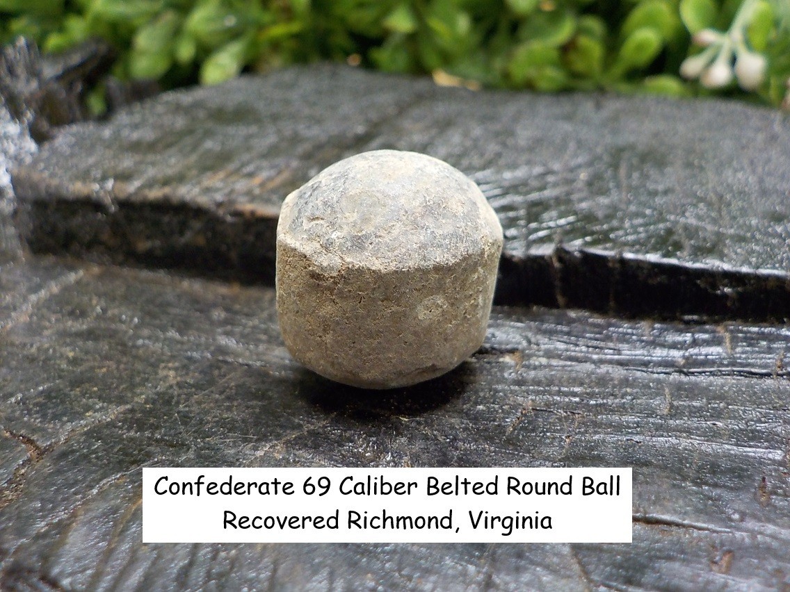 Old Rare Vintage Antique Civil War Relic 69 Caliber Belted Round Ball Richmond Old Rare Vintage Antique Civil War Relic 69 Caliber Belted Round Ball Richmond