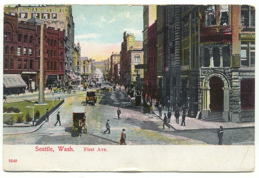 Seattle WA First Ave. c1908 Postcard Washington Seattle WA First Ave. c1908 Postcard Washington