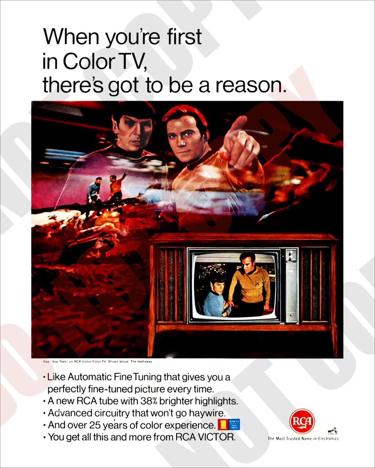 1966 Star Trek Debut in a RCA Television TV Magazine Promo Ad Repro 8x10 Photo
