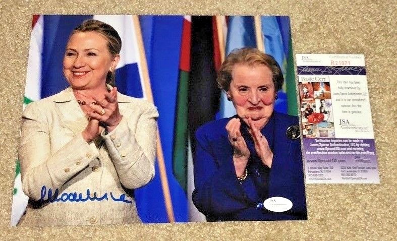 MADELEINE ALBRIGHT SIGNED 8X10 PHOTO US SECRETARY OF STATE HILLARY CLINTON JSA A