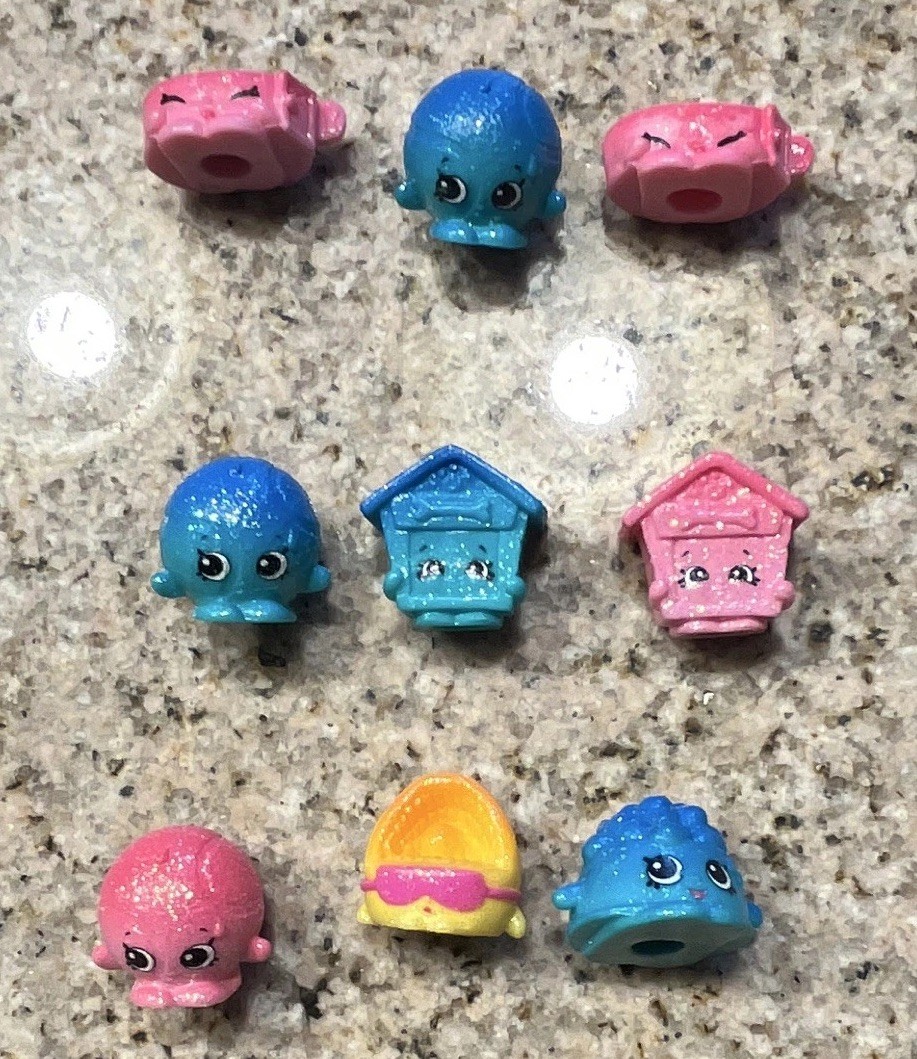 Shopkins Glitter Mini Figures Lot of 9, Season 4 Pet Shop Collection,Ultra Rare
