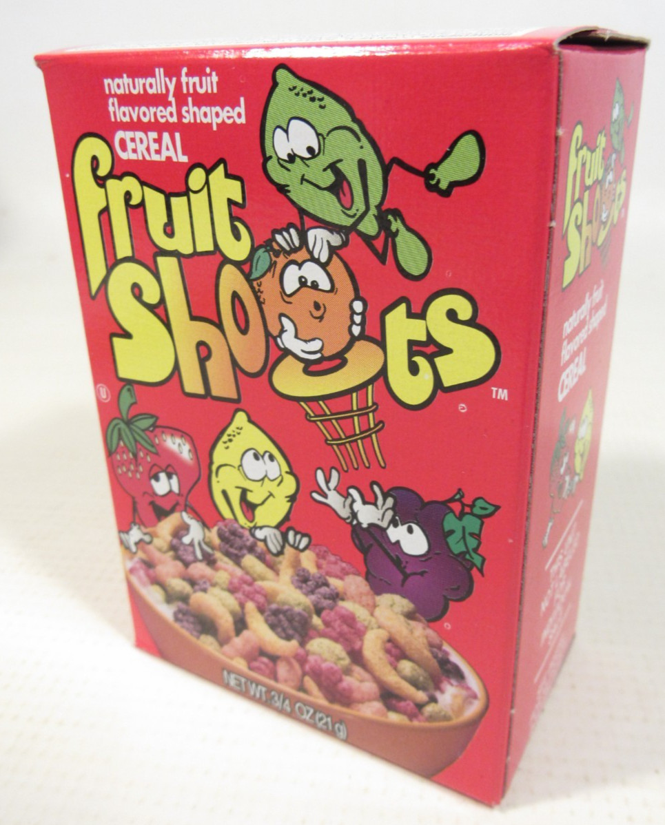 VERY RARE VTG 90's Fruit Shoots Moran Foods Salesman Sample Display Cereal Box VERY RARE VTG 90's Fruit Shoots Moran Foods Salesman Sample Display Cereal Box