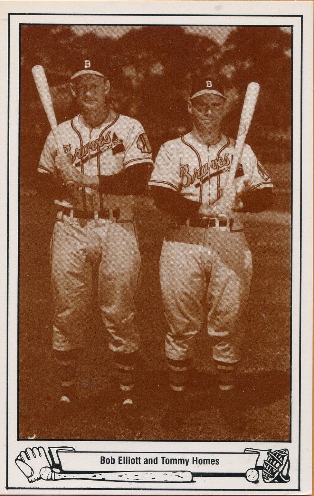 1983 TCMA Postcard # 10 - 1948 Braves -- Bob Elliott and Tommy Holmes