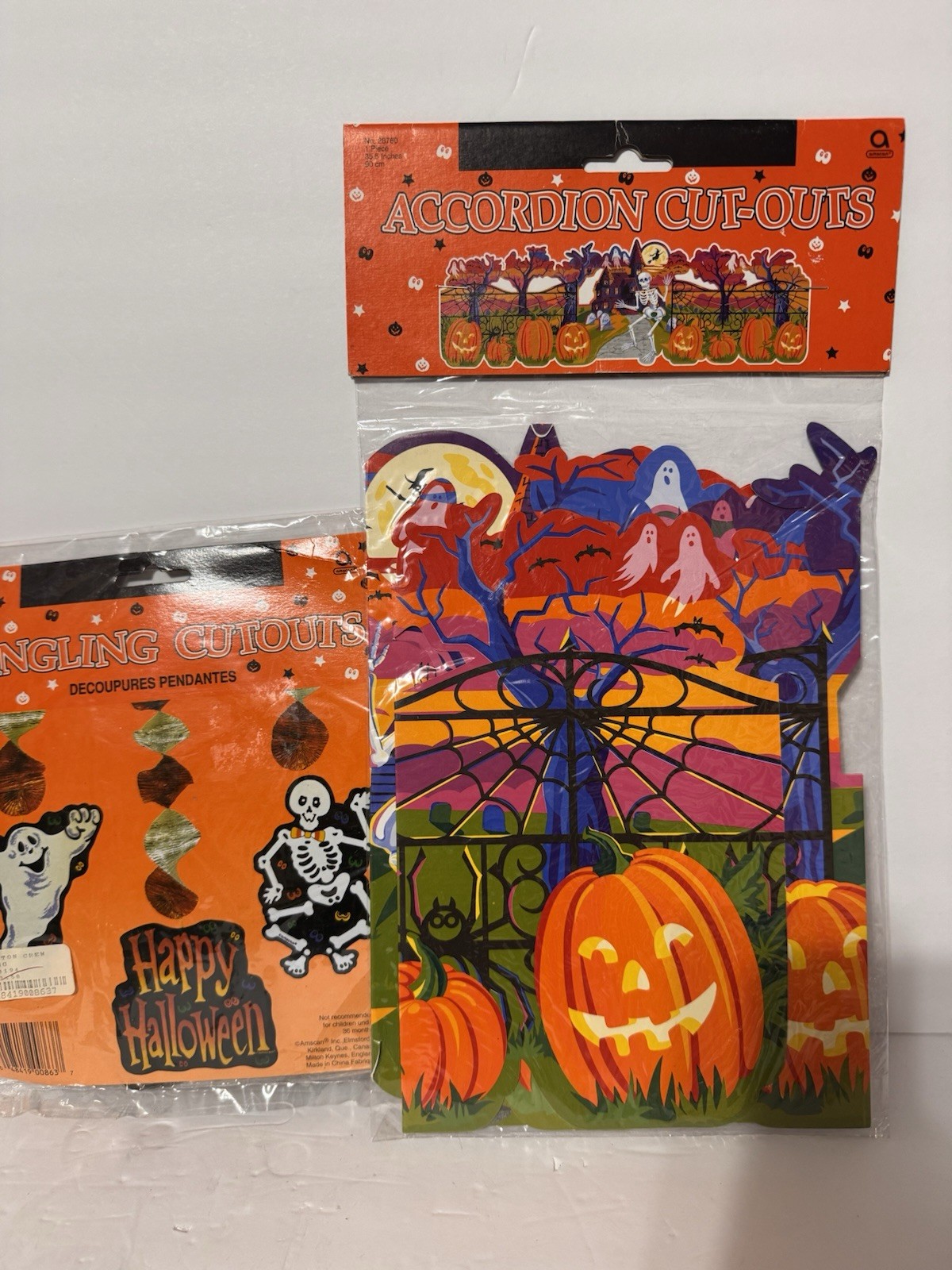 Vintage Dangling And Accordion Cut Outs Halloween Decorations Amscan  Ghost