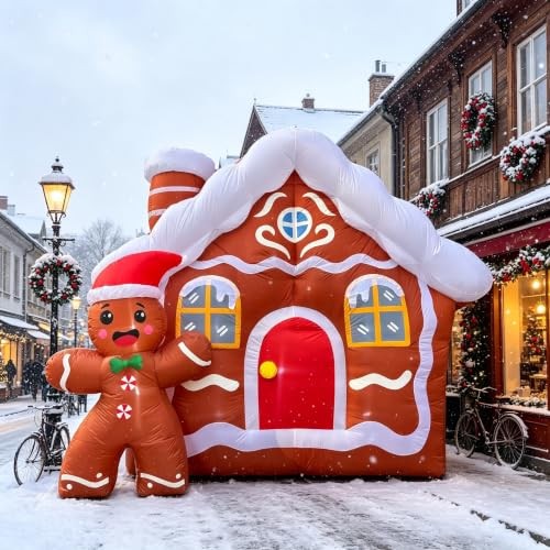 11.2 FT Giant Christmas Inflatable Gingerbread House, Blow Up Xmas Gingerbread 11.2 FT Giant Christmas Inflatable Gingerbread House, Blow Up Xmas Gingerbread