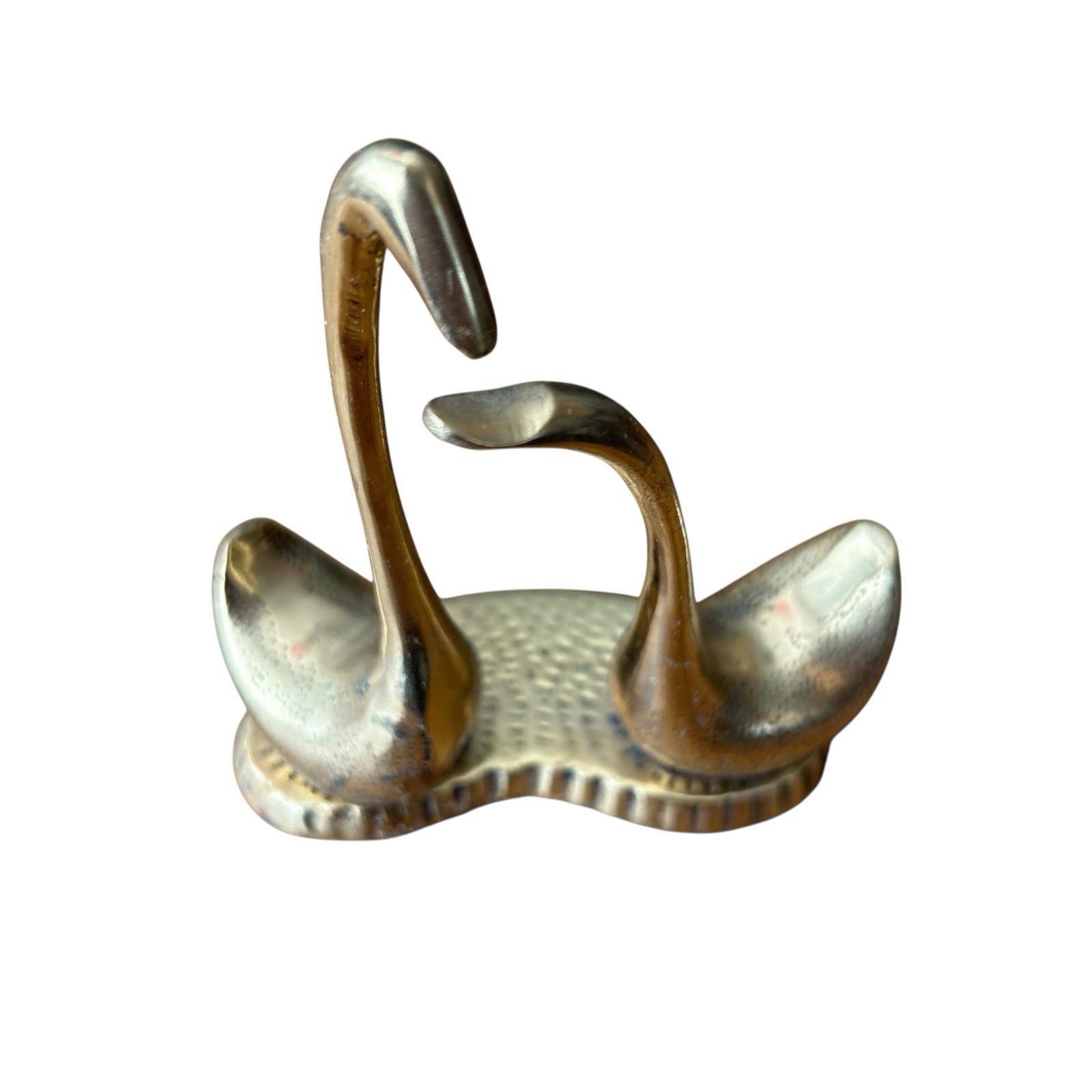 Vintage Seiden Solid Brass Small Love Swans Figurine 4” Hammered Base Decor Gift Vintage Seiden Solid Brass Small Love Swans Figurine 4” Hammered Base Decor Gift