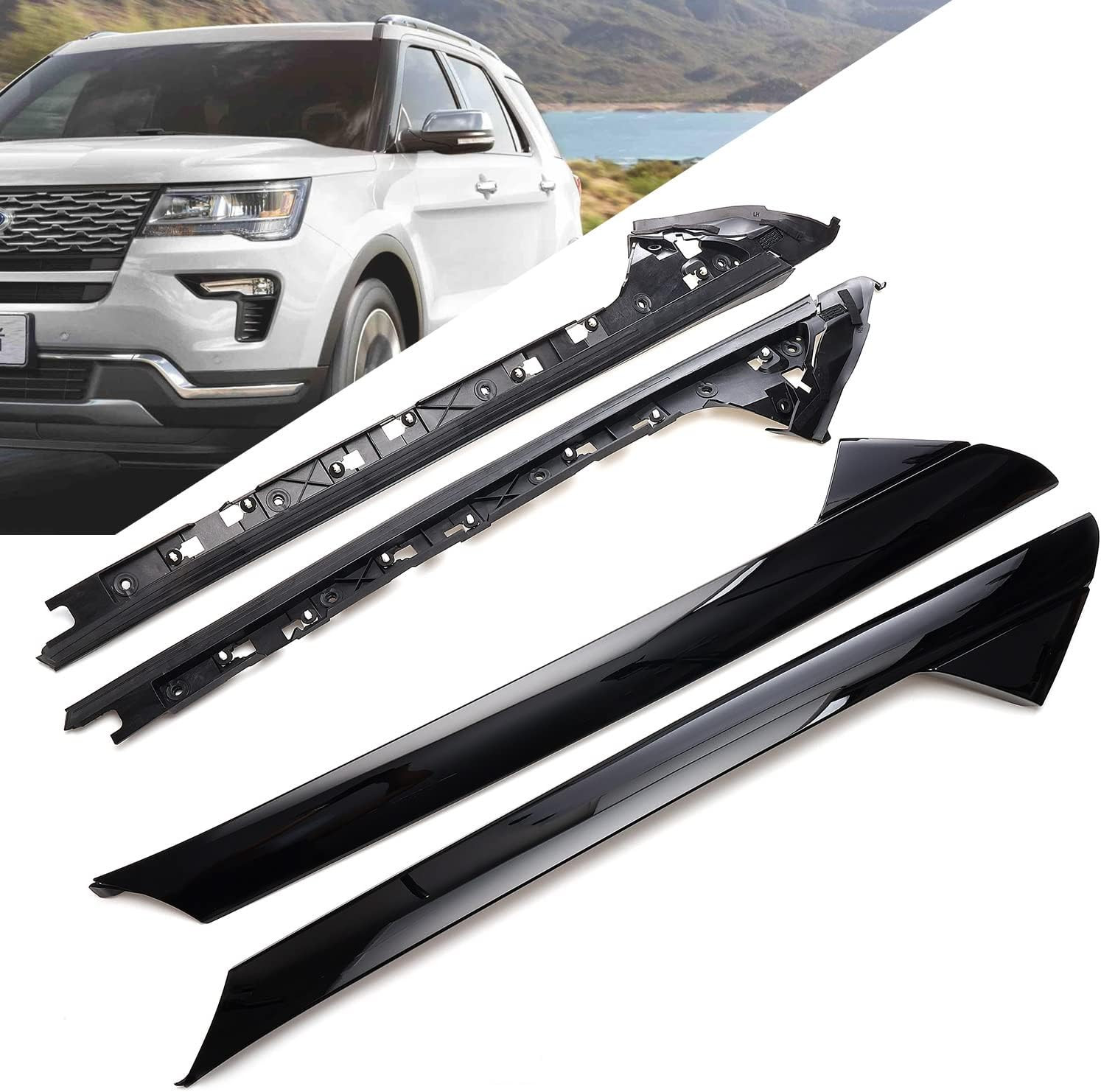 Windshield A-Pillar Molding Trim Compatible with 2011-2019 Ford Explorer Replace Windshield A-Pillar Molding Trim Compatible with 2011-2019 Ford Explorer Replace