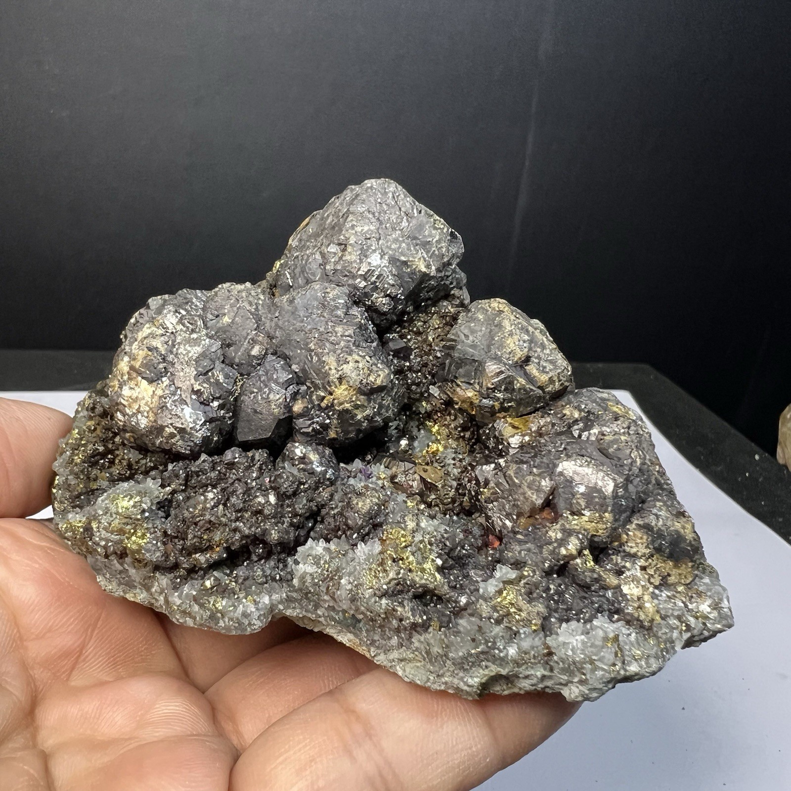 Big Sphalerite Cluster Chalcopyrite  Crystal Specimen Mineral Indonesia