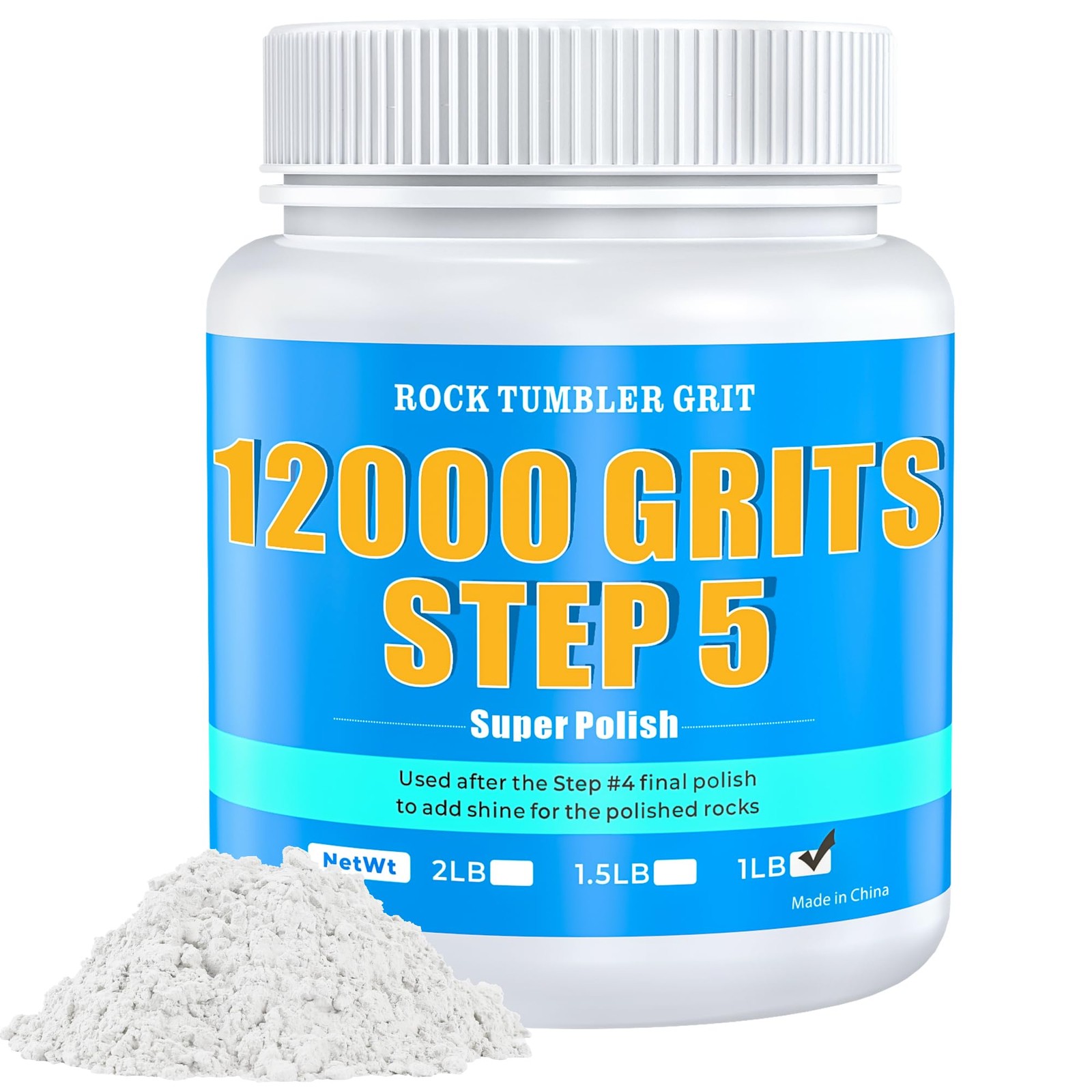 12000 Grit Aluminum Oxide Rock Tumbler Polish – Final Stage Step 5, UltraFine... 12000 Grit Aluminum Oxide Rock Tumbler Polish – Final Stage Step 5, UltraFine...