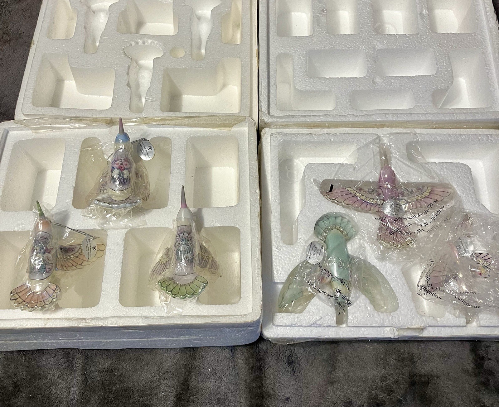 Lena Liu\'s Hummingbird Precious Jewels Blooming Lily Bradford Editions Set of 6