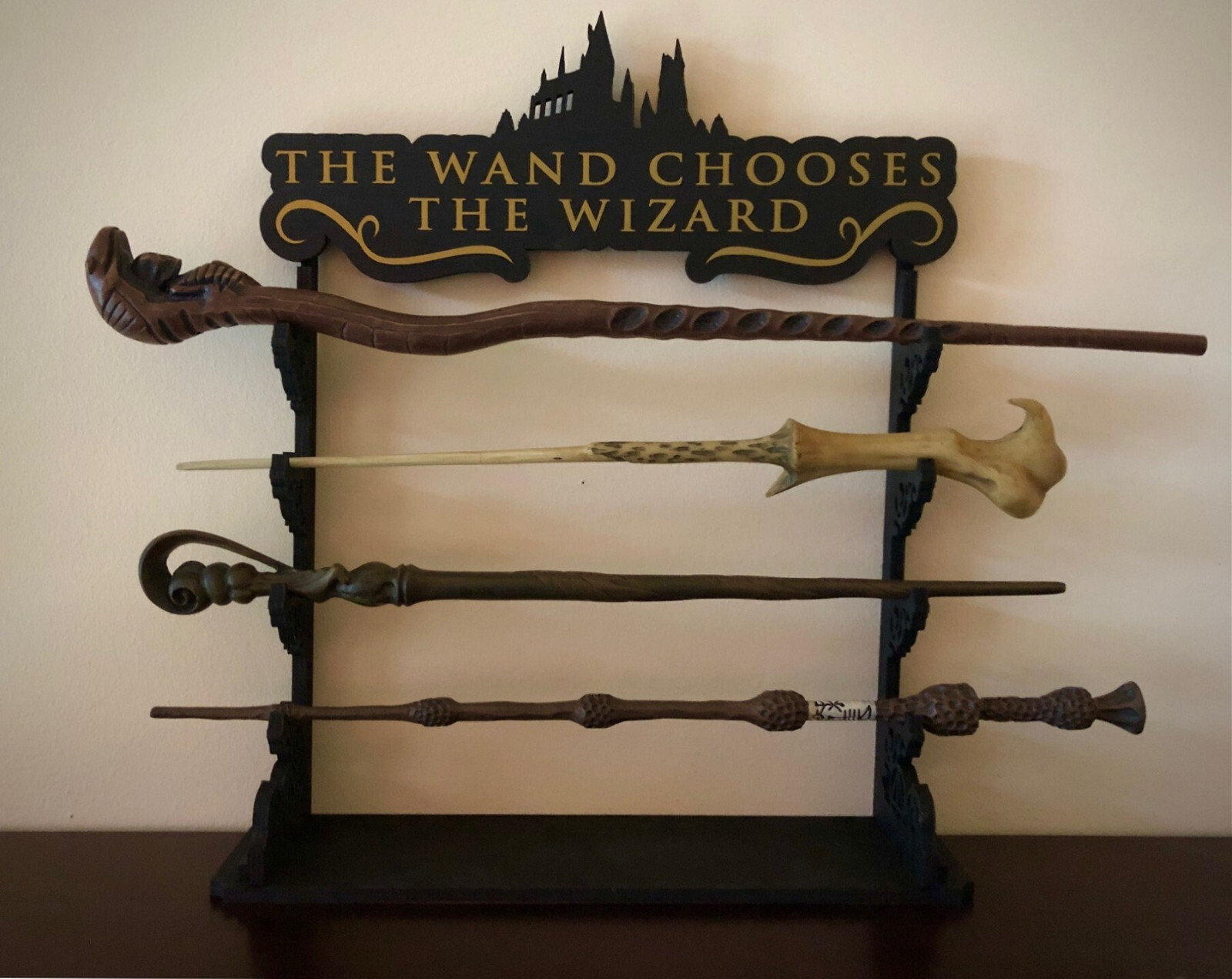 Harry Potter Wand Chooses the Wizard Tabletop Wand Display Stand 4 Wand Capacity Harry Potter Wand Chooses the Wizard Tabletop Wand Display Stand 4 Wand Capacity