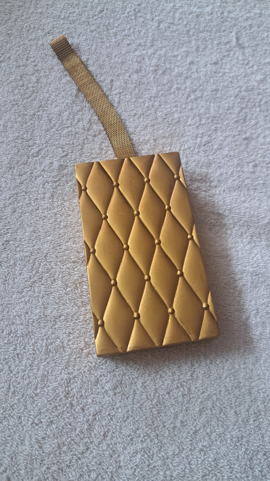 Vintage Evans Gold Carryall Compact Minaudiere Quilted Case Puff Only 1940s Vintage Evans Gold Carryall Compact Minaudiere Quilted Case Puff Only 1940s