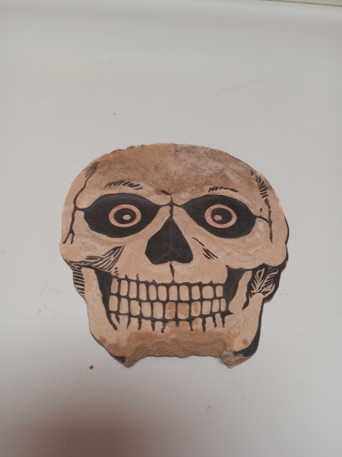 Vintage Halloween Raised Embossed Skeleton Skull Diecut Die Cut Decoration Vintage Halloween Raised Embossed Skeleton Skull Diecut Die Cut Decoration